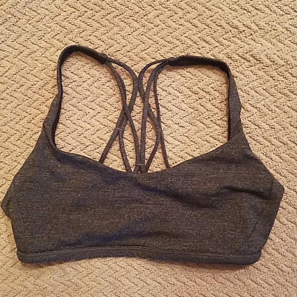 Grey strappy lululemon sports bra